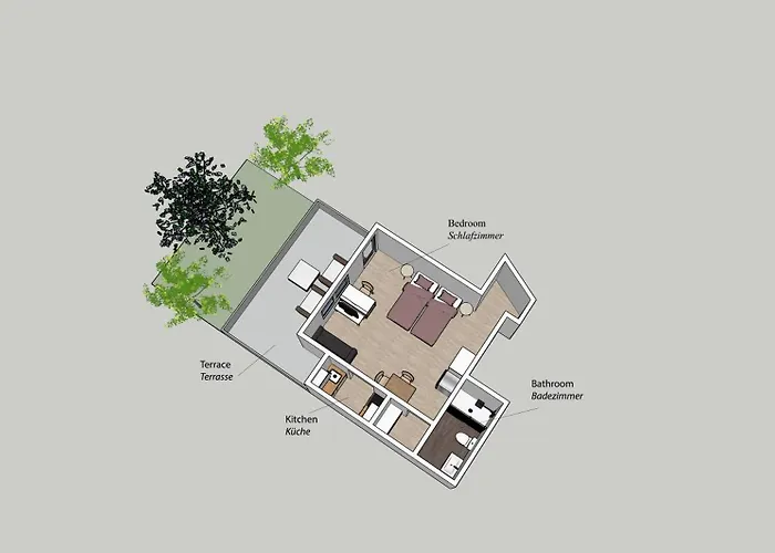 With Terrace And A Free Parking Duisburgo